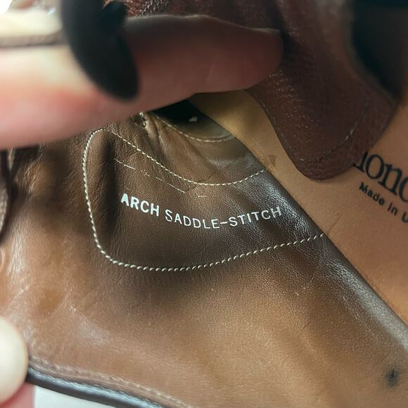 Allen Edmonds | AA Narrow MacNeil Brown Leather Long Wingtip Oxfords Dress Shoes - Picture 12 of 15